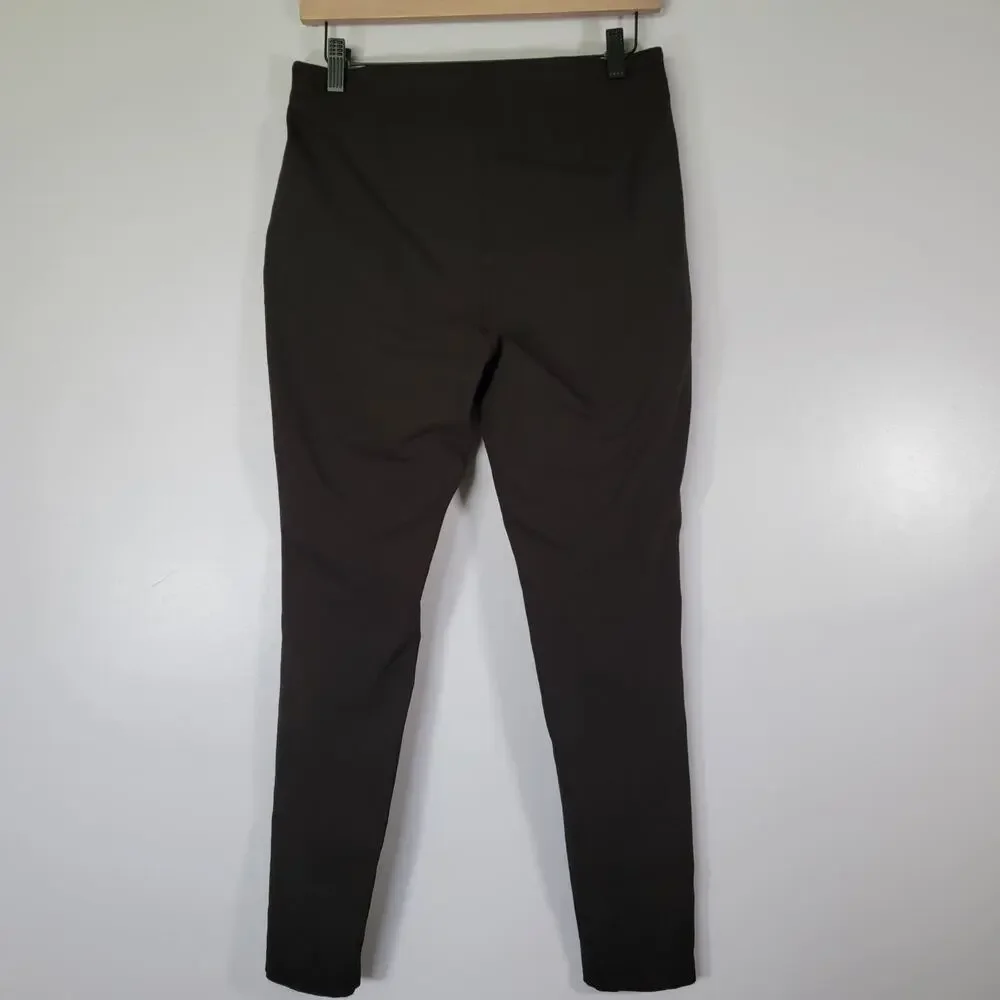 Michael Kors Stretch Skinny Dress Pants Sz M Black Neutral Office Elastic Waist